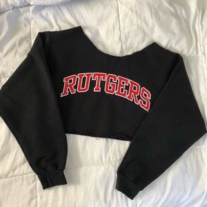 Rutgers Off-the-Shoulders Crewneck